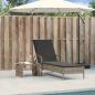 Preview: Sonnenliege mit Rollen und Auflage Grau Poly Rattan