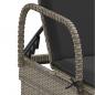 Preview: Sonnenliege mit Rollen und Auflage Grau Poly Rattan