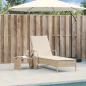 Preview: Sonnenliege mit Rollen und Auflage Beige Poly Rattan