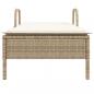 Preview: Sonnenliege mit Rollen und Auflage Beige Poly Rattan