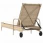 Preview: Sonnenliege mit Rollen und Auflage Beige Poly Rattan