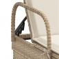 Preview: Sonnenliege mit Rollen und Auflage Beige Poly Rattan