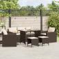 Preview: ARDEBO.de - 6-tlg. Garten-Sofagarnitur mit Kissen Braun Poly Rattan