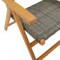 Preview: 7-tlg. Garten-Essgruppe Poly Rattan und Massivholz Grau