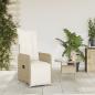 Preview: Gartensessel mit Kissen Verstellbar Beige Poly Rattan