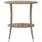 Preview: Gartensessel 2 Stk. Verstellbar mit Tisch Beige Poly Rattan