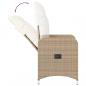 Preview: Gartensessel 2 Stk. Verstellbar mit Tisch Beige Poly Rattan