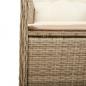 Preview: Gartensessel 2 Stk. Verstellbar mit Tisch Beige Poly Rattan