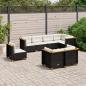 Preview: ARDEBO.de - 8-tlg. Garten-Sofagarnitur mit Kissen Schwarz Poly Rattan