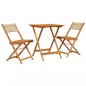 Preview: 3-tlg. Bistro-Set Beige Polypropylen und Massivholz