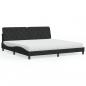 Preview: ARDEBO.de - Bett mit Matratze Schwarz 200x200 cm Samt