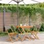 Preview: ARDEBO.de - 3-tlg. Bistro-Set Grau Poly Rattan und Massivholz