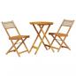 Preview: 3-tlg. Bistro-Set Beige Poly Rattan und Massivholz