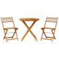 Preview: 3-tlg. Bistro-Set Beige Poly Rattan und Massivholz