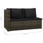 Preview: 8-tlg. Garten-Lounge-Set mit Kissen Poly Rattan Grau