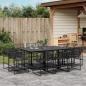 Preview: ARDEBO.de - 11-tlg. Garten-Essgruppe Schwarz Poly Rattan