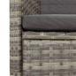 Preview: 9-tlg. Garten-Essgruppe mit Kissen Grau Poly Rattan