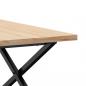 Preview: Couchtisch X-Gestell 90x90x45,5cm Massivholz Kiefer & Gusseisen