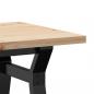 Preview: Couchtisch Y-Gestell 80x50x40,5cm Massivholz Kiefer & Gusseisen