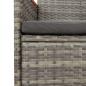 Preview: 11-tlg. Garten-Essgruppe mit Kissen Grau Poly Rattan