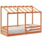 Preview: ARDEBO.de - Kinderbett mit Dach Wachsbraun 75x190 cm Massivholz Kiefer