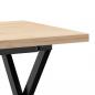 Preview: Couchtisch X-Gestell 90x40x45,5cm Massivholz Kiefer & Gusseisen