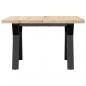 Preview: Couchtisch Y-Gestell 70x70x40,5cm Massivholz Kiefer & Gusseisen