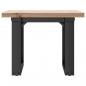 Preview: Couchtisch O-Gestell 50x50x35,5cm Massivholz Kiefer & Gusseisen