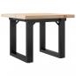 Preview: Couchtisch O-Gestell 50x50x35,5cm Massivholz Kiefer & Gusseisen