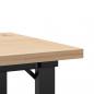 Preview: Couchtisch O-Gestell 50x50x35,5cm Massivholz Kiefer & Gusseisen