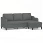 Preview: 3-Sitzer-Sofa mit Hocker Dunkelgrau 180 cm Stoff