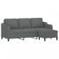 Preview: 3-Sitzer-Sofa mit Hocker Dunkelgrau 180 cm Stoff