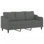 Preview: 3-Sitzer-Sofa mit Hocker Dunkelgrau 180 cm Stoff