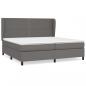 Preview: Boxspringbett mit Matratze Grau 200x200 cm Kunstleder