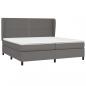 Preview: Boxspringbett mit Matratze Grau 200x200 cm Kunstleder