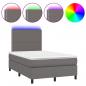 Preview: Boxspringbett mit Matratze & LED Grau 120x200 cm Kunstleder