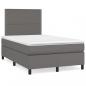 Preview: Boxspringbett mit Matratze Grau 120x200 cm Kunstleder