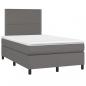 Preview: Boxspringbett mit Matratze Grau 120x200 cm Kunstleder