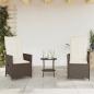 Preview: 3-tlg. Bistro-Set mit Kissen Braun Poly Rattan