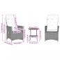 Preview: 3-tlg. Bistro-Set mit Kissen Braun Poly Rattan