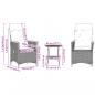 Preview: 3-tlg. Bistro-Set mit Kissen Grau Poly Rattan