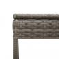 Preview: Sonnenliege mit Tisch und Auflage Grau Poly Rattan