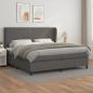 Preview: ARDEBO.de - Boxspringbett mit Matratze Grau 200x200 cm Kunstleder