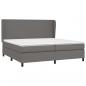 Preview: Boxspringbett mit Matratze Grau 200x200 cm Kunstleder