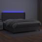 Preview: Boxspringbett mit Matratze & LED Grau 200x200 cm Kunstleder