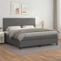 Preview: ARDEBO.de - Boxspringbett mit Matratze Grau 200x200 cm Kunstleder