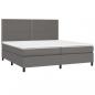 Preview: Boxspringbett mit Matratze Grau 200x200 cm Kunstleder