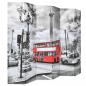 Preview: Raumteiler klappbar 228 x 170 cm London Bus Schwarz-Weiß