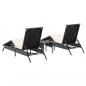 Preview: Sonnenliegen 2 Stk. mit Tisch Schwarz Poly Rattan