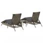 Preview: Sonnenliegen 2 Stk. mit Tisch Grau Poly Rattan